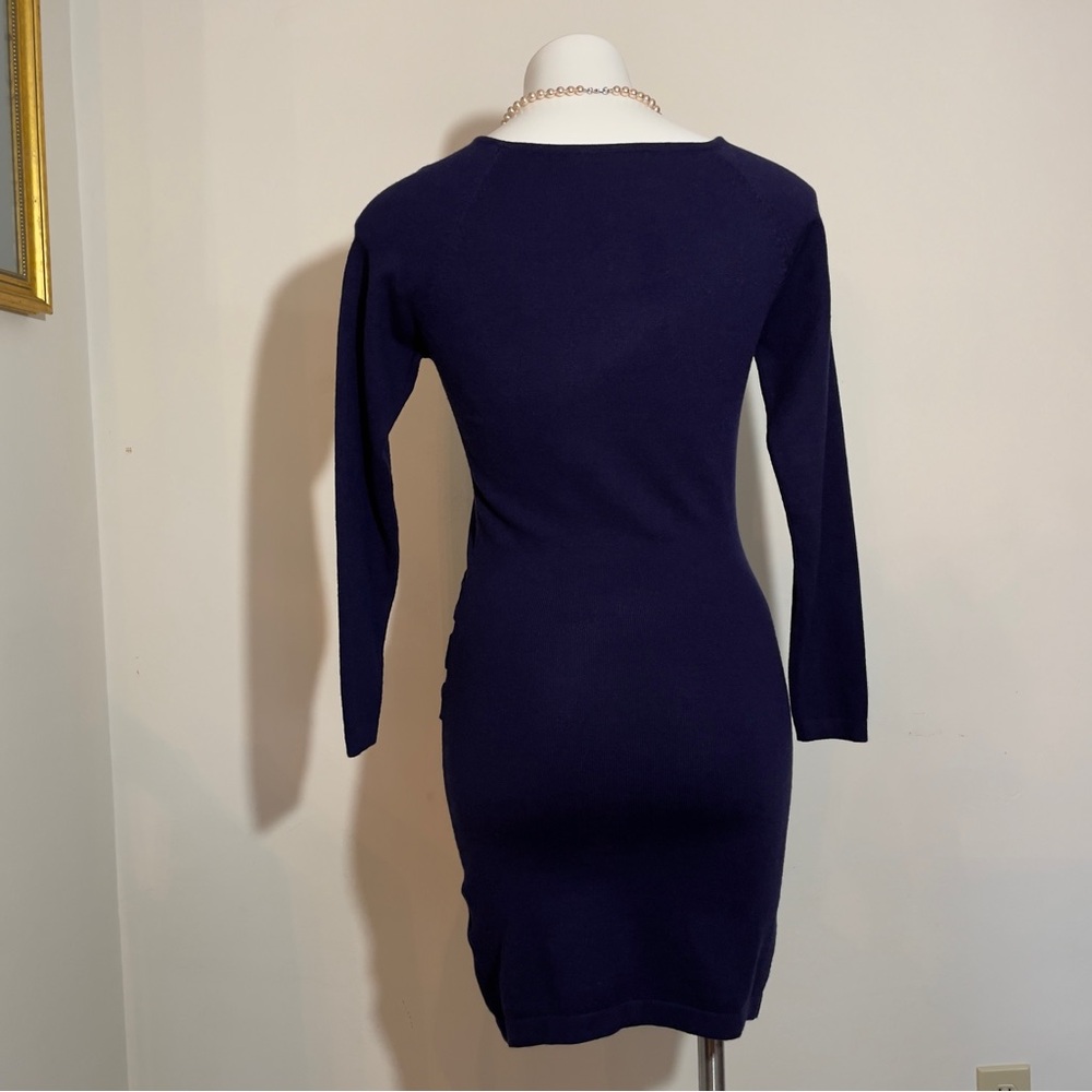 Pullover Factory Navy Sweater Dress Size: Extra Small - Picture 5 of 17